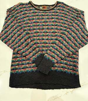 Vintage Boston Traders Linen Cotton Knit Sweater L Made in Hong Kong 90s Color B